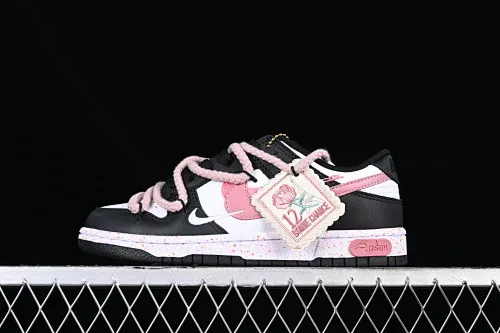 All Categories Nk SB Dunk Series Nk SB Dunk Low Low-top Sneakers Nk Dunk Low "Multi-Color Swoosh" Rose Heart Soft Mist Pink Cloth Patch SB Strap Low-top Casual Sneakers FD4623-131